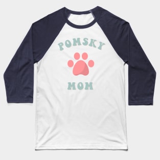 Pomsky mom paw pastel Baseball T-Shirt